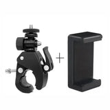ReTrack® Bike Bicycle Motorcycle Handlebar 1/4''Thread Mount + Bracket For Mobile & GoPro Tripod Clamp, Tripod Bracket