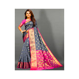 Woven, Paisley, Self Design Banarasi Pure Silk, Cotton Silk Saree